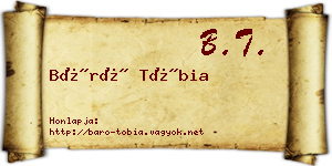 Báró Tóbia névjegykártya
