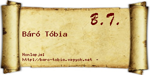Báró Tóbia névjegykártya